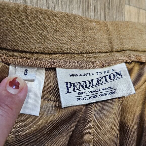 Vtg Pendleton Virgin Wool Trouser Pants Womens 6 Beige Neutral Capsule Wardrobe - Picture 6 of 9